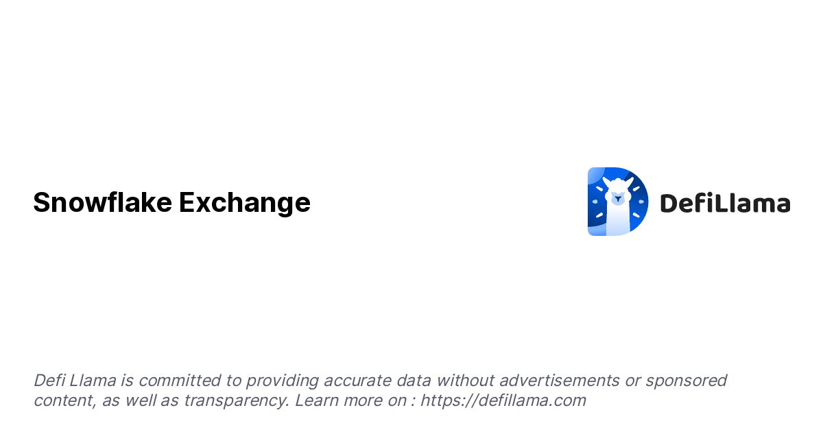 Snowflake Exchange DefiLlama